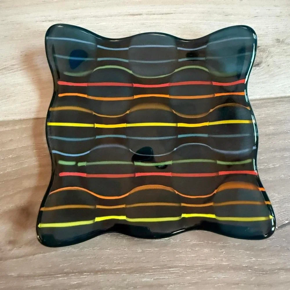 Blue glass‎ tray handmade